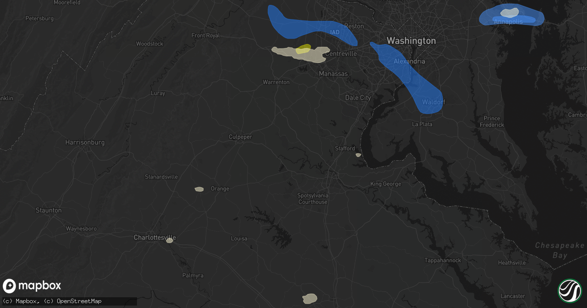 Hail map in Richardsville, VA on June 12, 2026