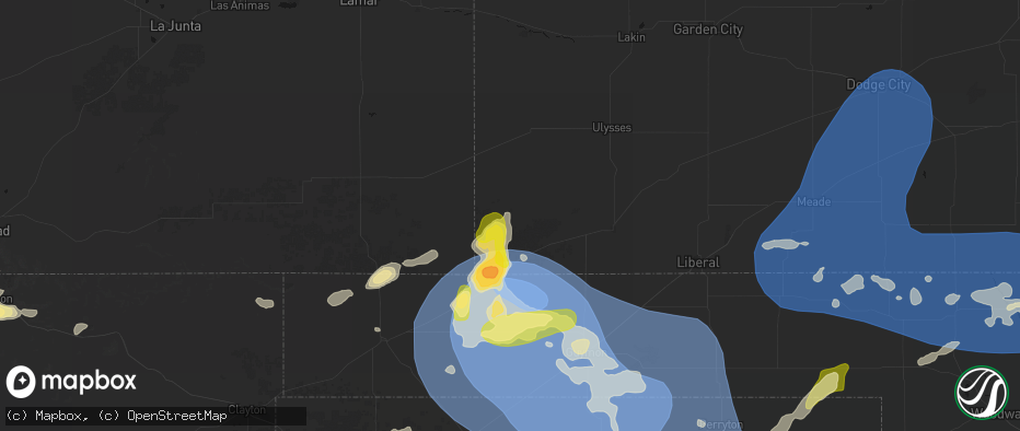 Hail map in Richfield, KS on June 12, 2026