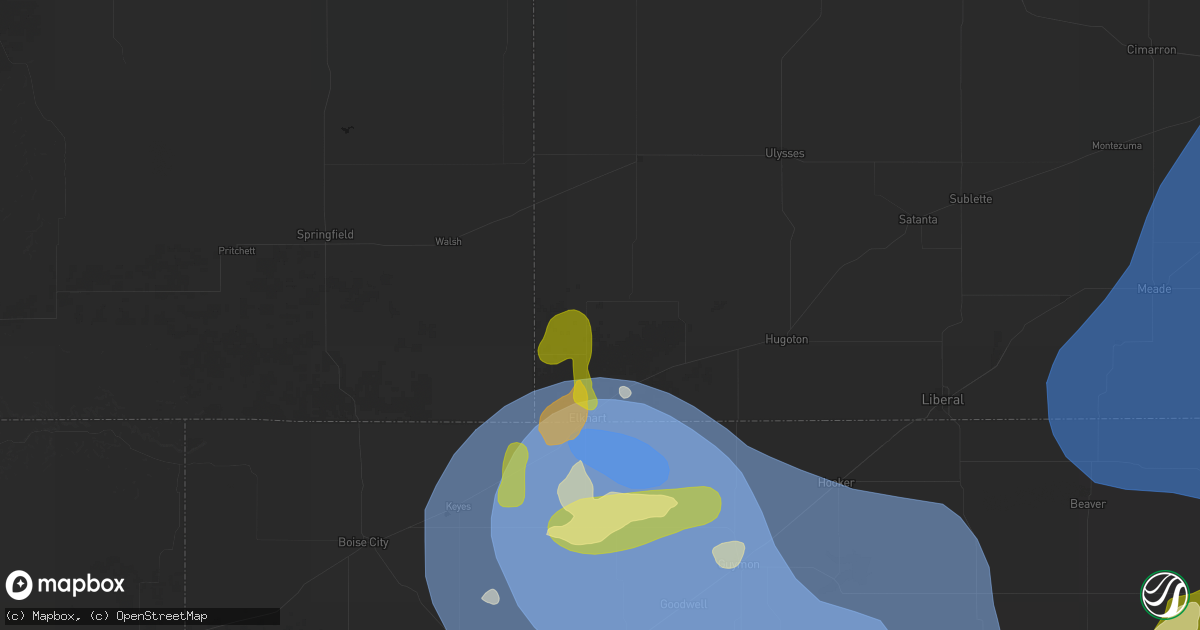 Hail map in Richfield, KS on June 12, 2026