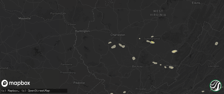 Hail map in Ridgeview, WV on June 12, 2026