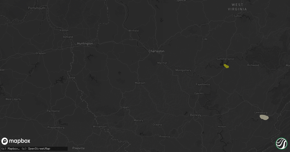 Hail map in Ridgeview, WV on June 12, 2026
