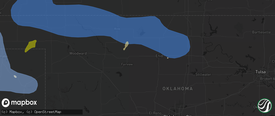 Hail map in Ringwood, OK on June 12, 2026