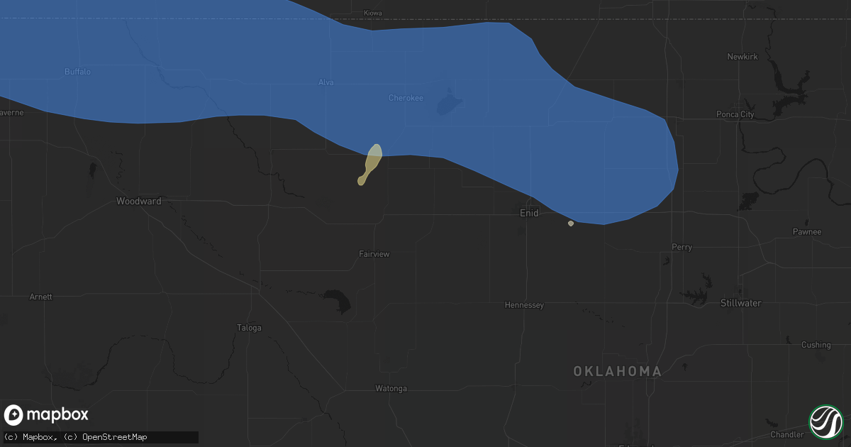 Hail map in Ringwood, OK on June 12, 2026