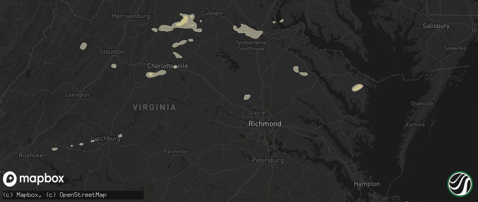 Hail map in Rockville, VA on June 12, 2026