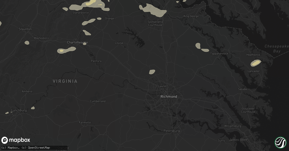 Hail map in Rockville, VA on June 12, 2026