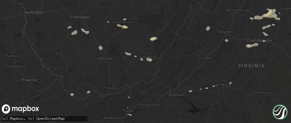 Hail map in Ronceverte, WV on June 12, 2026