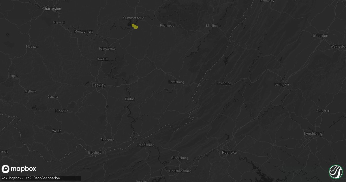 Hail map in Ronceverte, WV on June 12, 2026