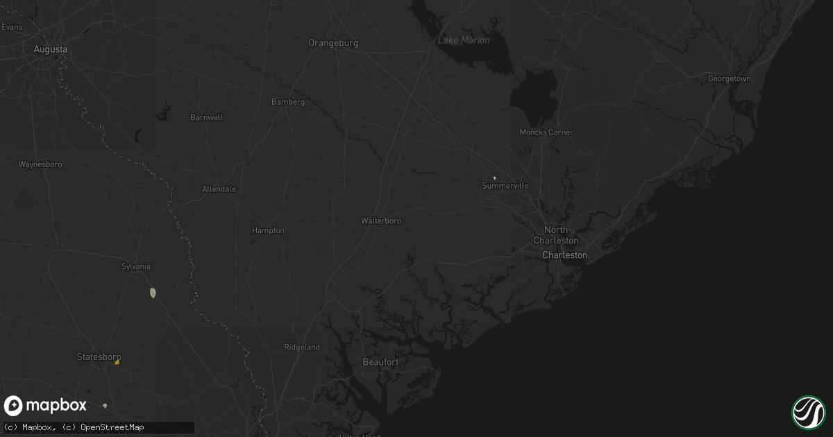 Hail map in Round O, SC on June 12, 2026