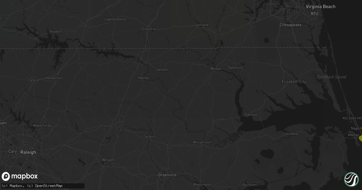 Hail map in Roxobel, NC on June 12, 2026