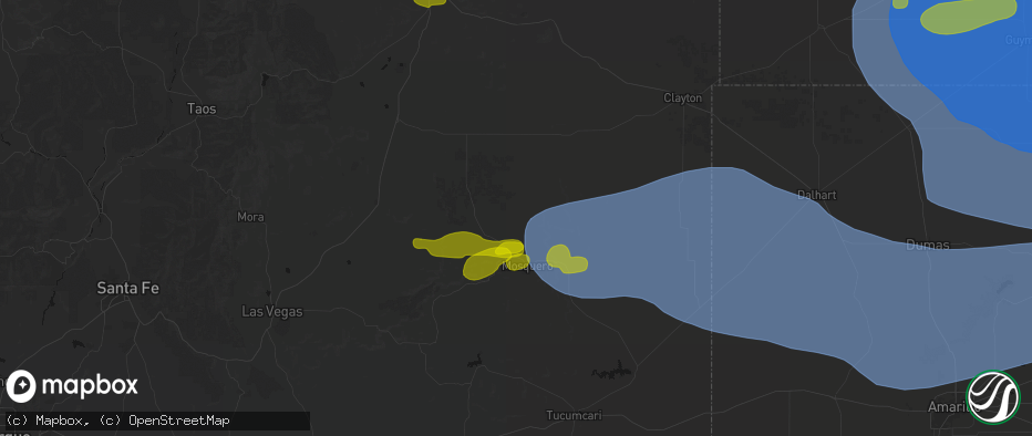 Hail map in Roy, NM on June 12, 2026