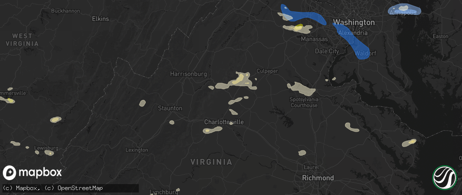 Hail map in Ruckersville, VA on June 12, 2026