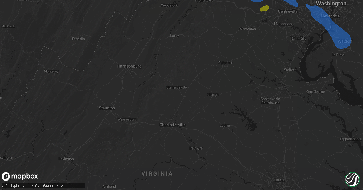 Hail map in Ruckersville, VA on June 12, 2026