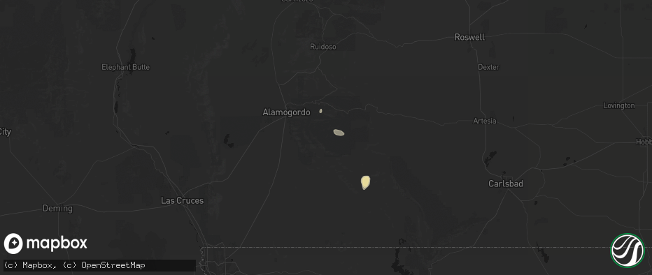 Hail map in Sacramento, NM on June 12, 2026