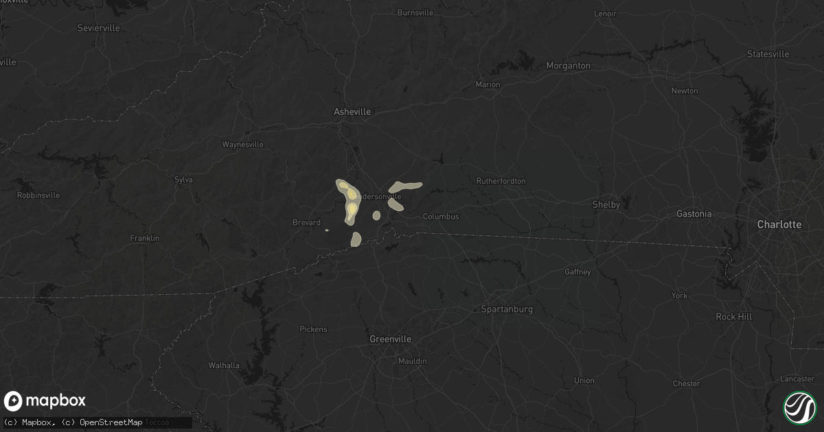 Hail map in Saluda, NC on June 12, 2026