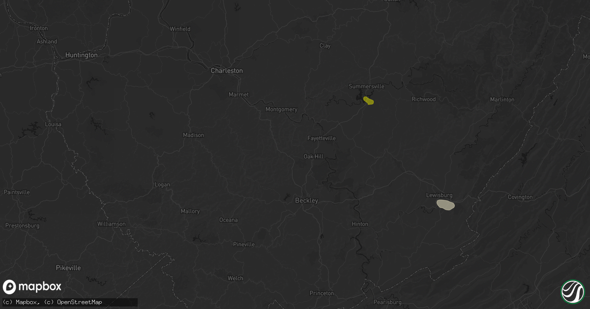 Hail map in Scarbro, WV on June 12, 2026