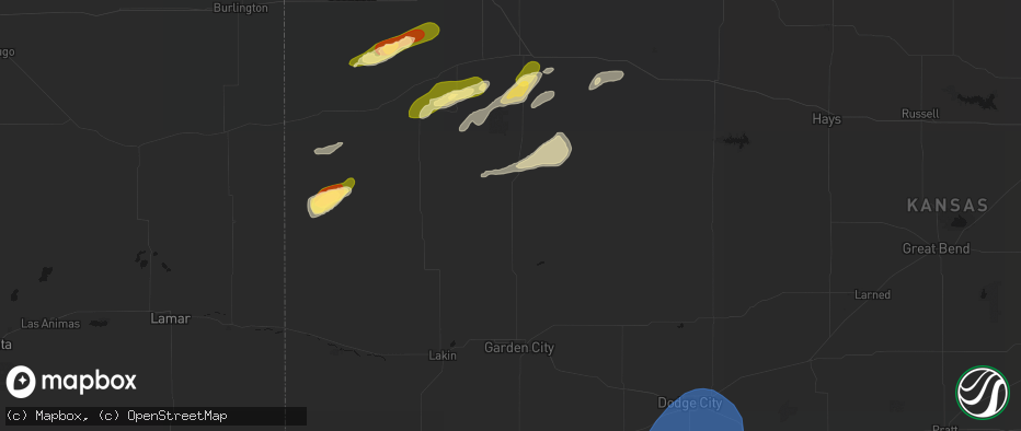 Hail map in Scott City, KS on June 12, 2026