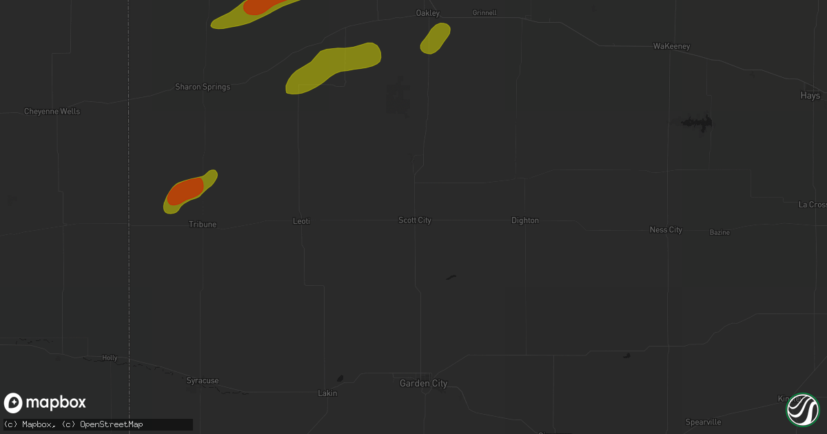 Hail map in Scott City, KS on June 12, 2026