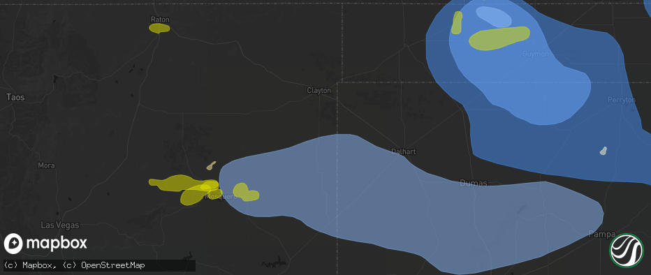 Hail map in Sedan, NM on June 12, 2026
