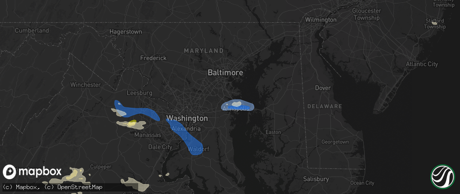Hail map in Severna Park, MD on June 12, 2026