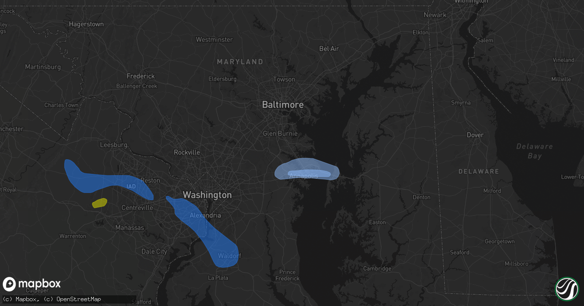 Hail map in Severna Park, MD on June 12, 2026