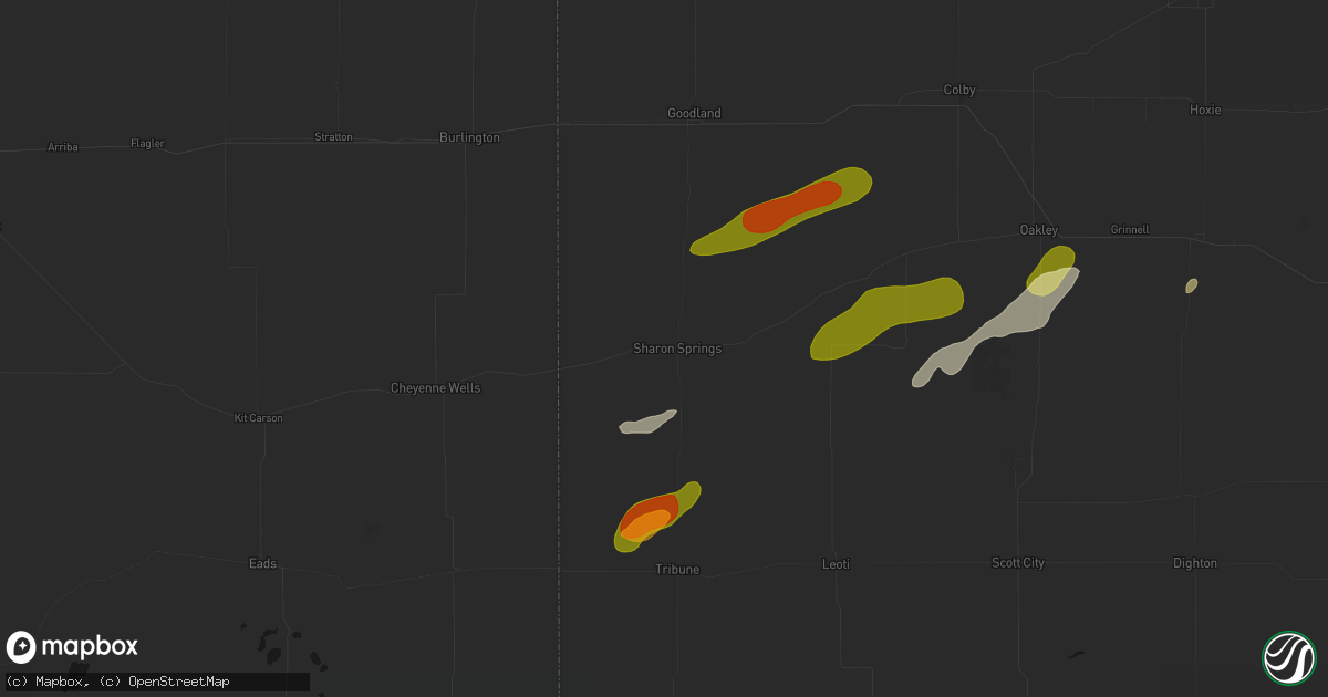 Hail map in Sharon Springs, KS on June 12, 2026