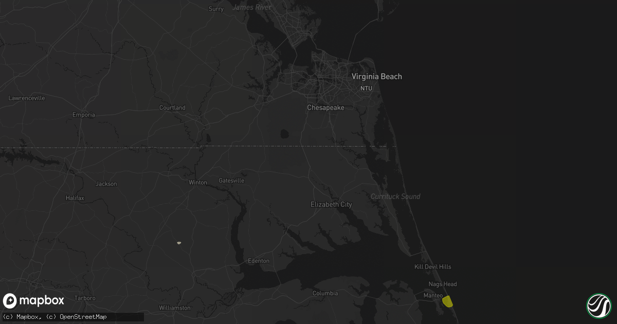 Hail map in South Mills, NC on June 12, 2026