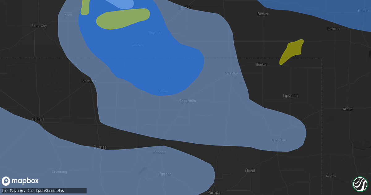Hail map in Spearman, TX on June 12, 2026