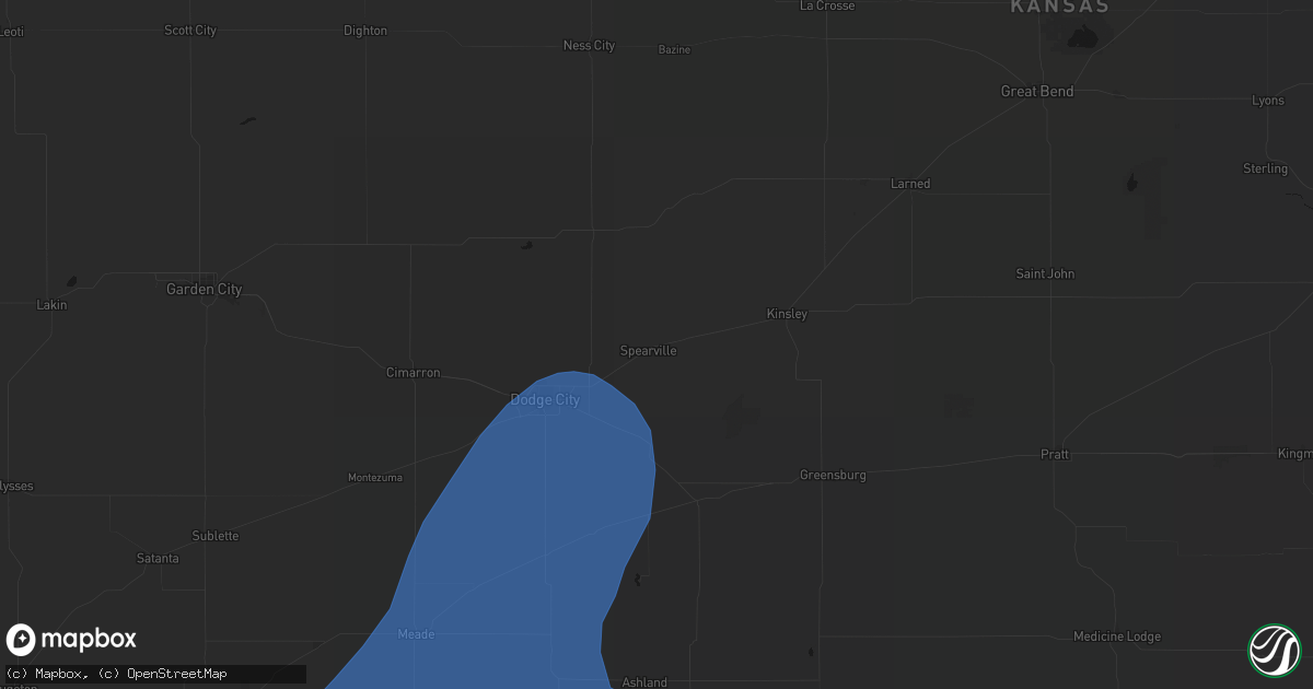 Hail map in Spearville, KS on June 12, 2026