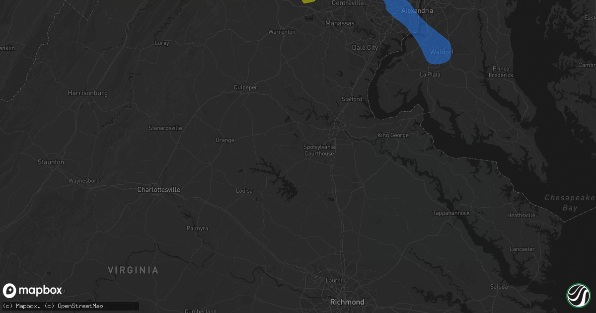Hail map in Spotsylvania, VA on June 12, 2026