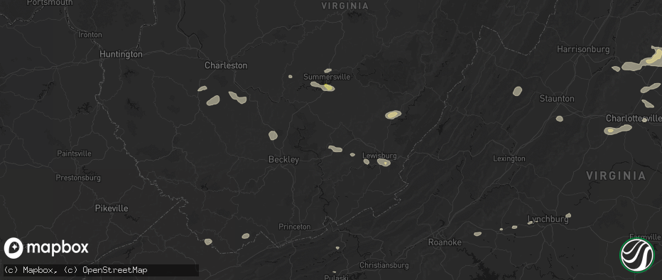Hail map in Spring Dale, WV on June 12, 2026