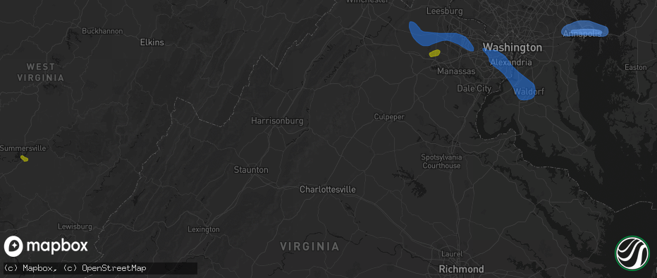 Hail map in Stanardsville, VA on June 12, 2026