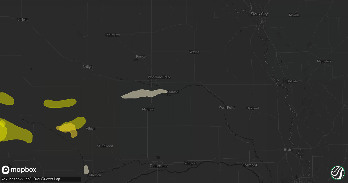 Hail map in Stanton, NE on June 12, 2026
