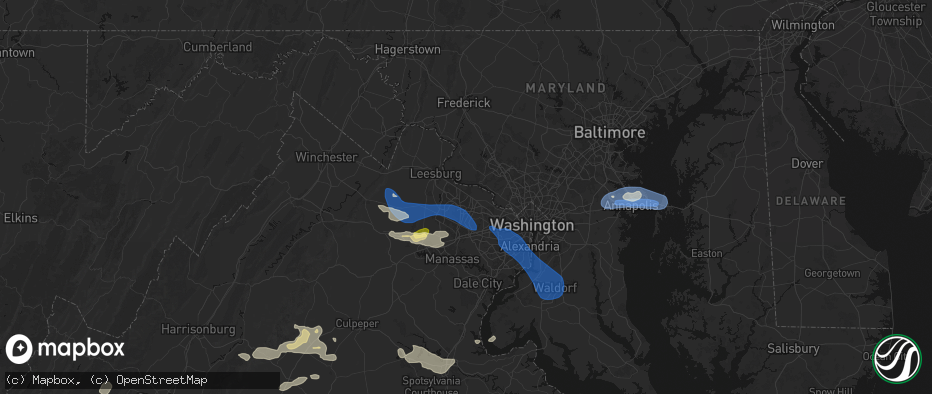 Hail map in Sterling, VA on June 12, 2026