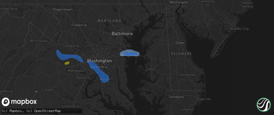 Hail map in Stevensville, MD on June 12, 2026
