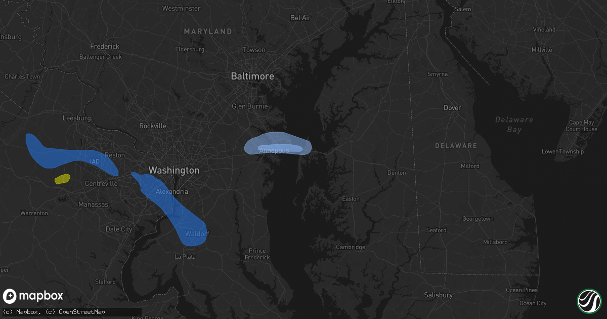 Hail map in Stevensville, MD on June 12, 2026
