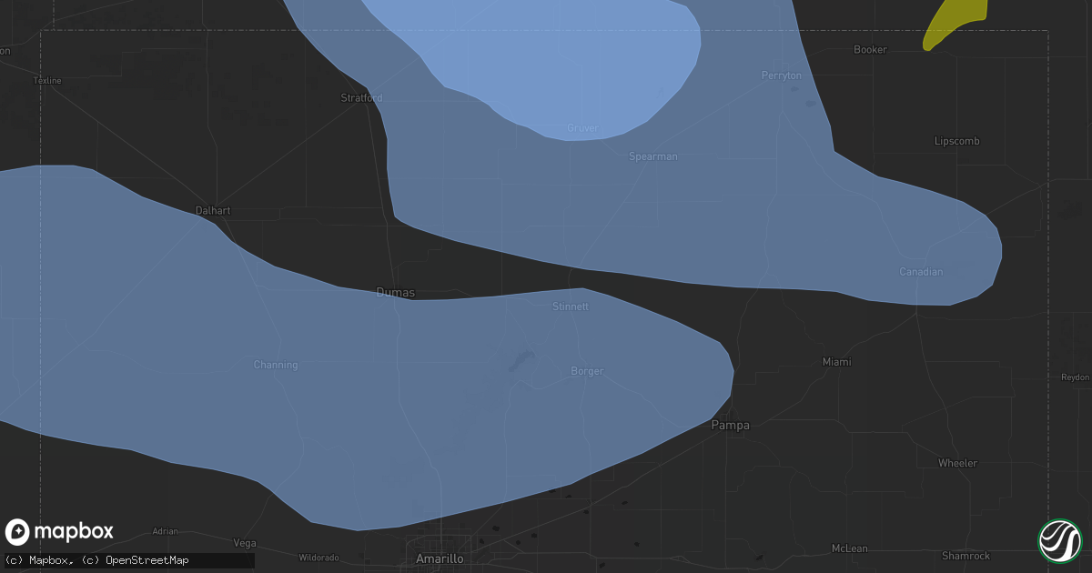 Hail map in Stinnett, TX on June 12, 2026