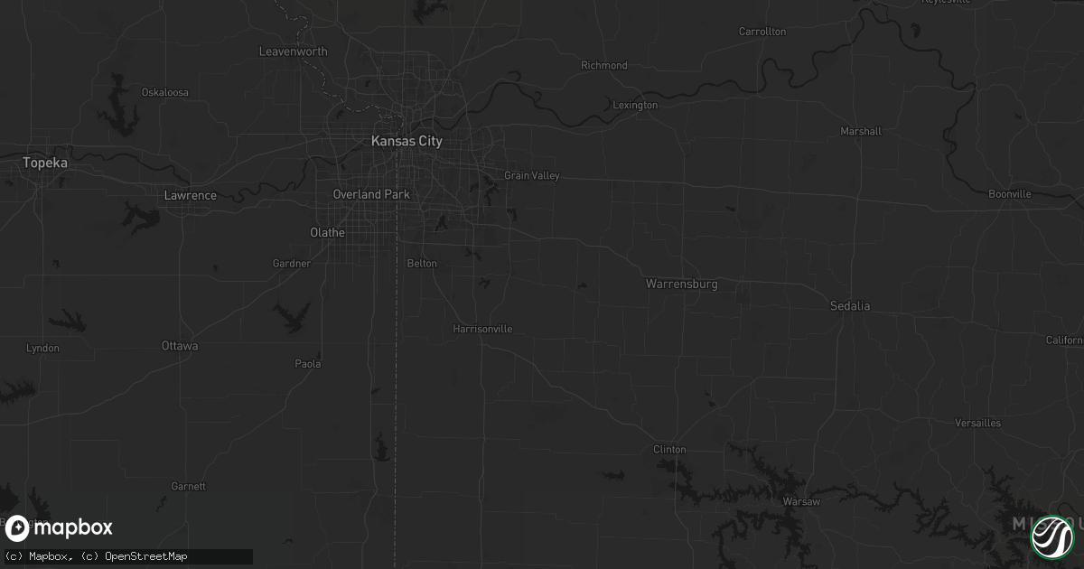 Hail map in Strasburg, MO on June 12, 2026