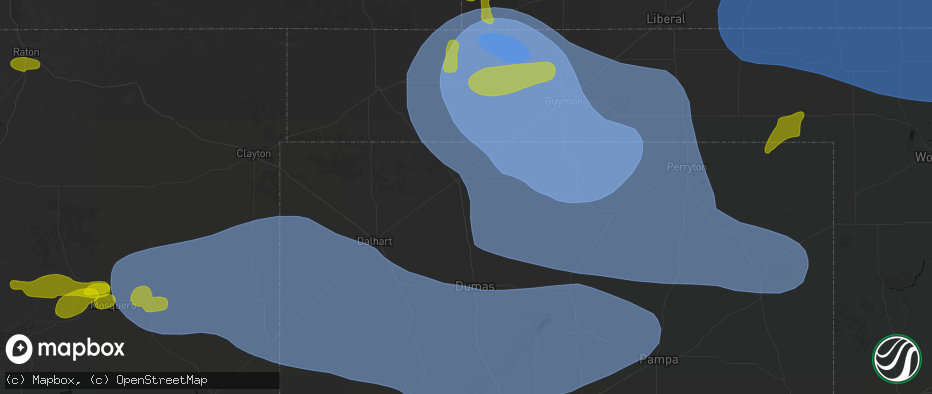 Hail map in Stratford, TX on June 12, 2026
