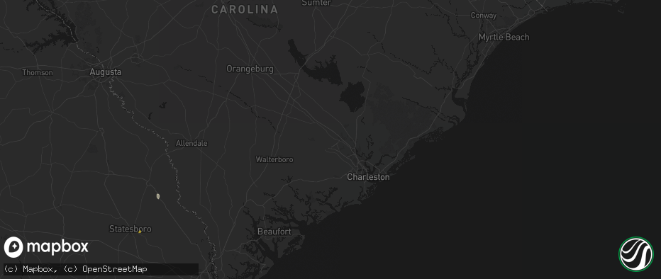 Hail map in Summerville, SC on June 12, 2026