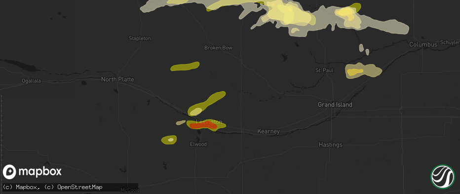 Hail map in Sumner, NE on June 12, 2026