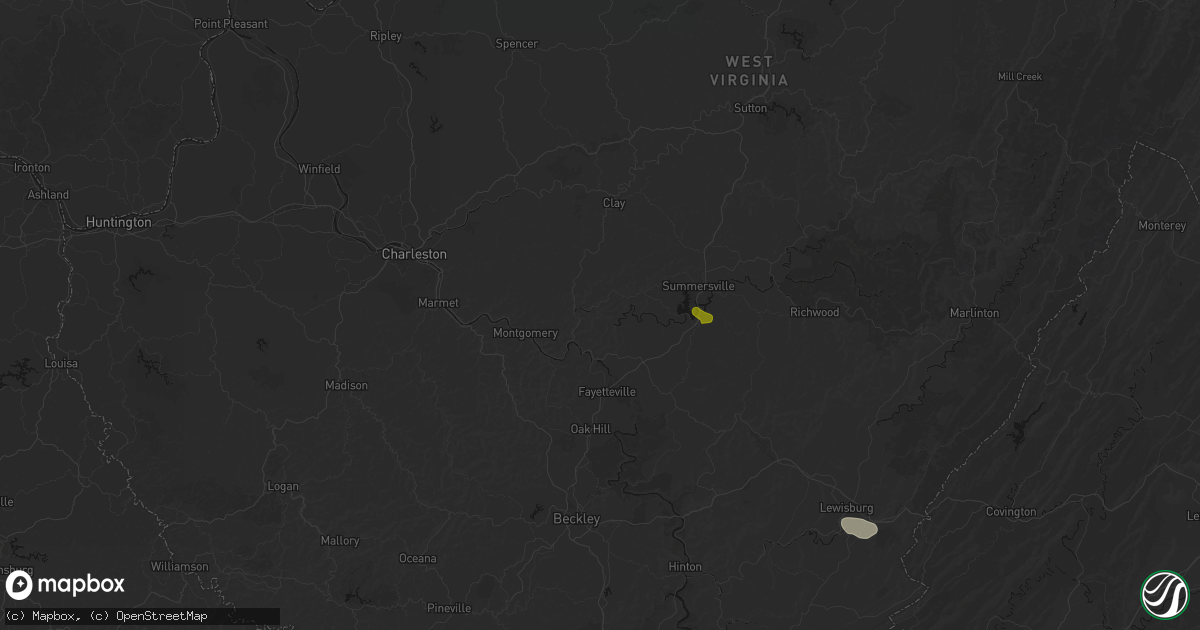 Hail map in Swiss, WV on June 12, 2026