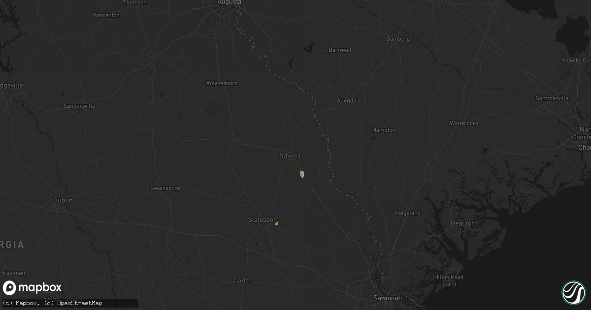 Hail map in Sylvania, GA on June 12, 2026