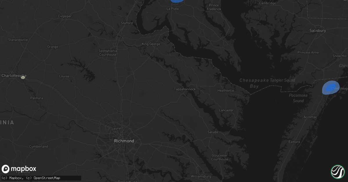 Hail map in Tappahannock, VA on June 12, 2026