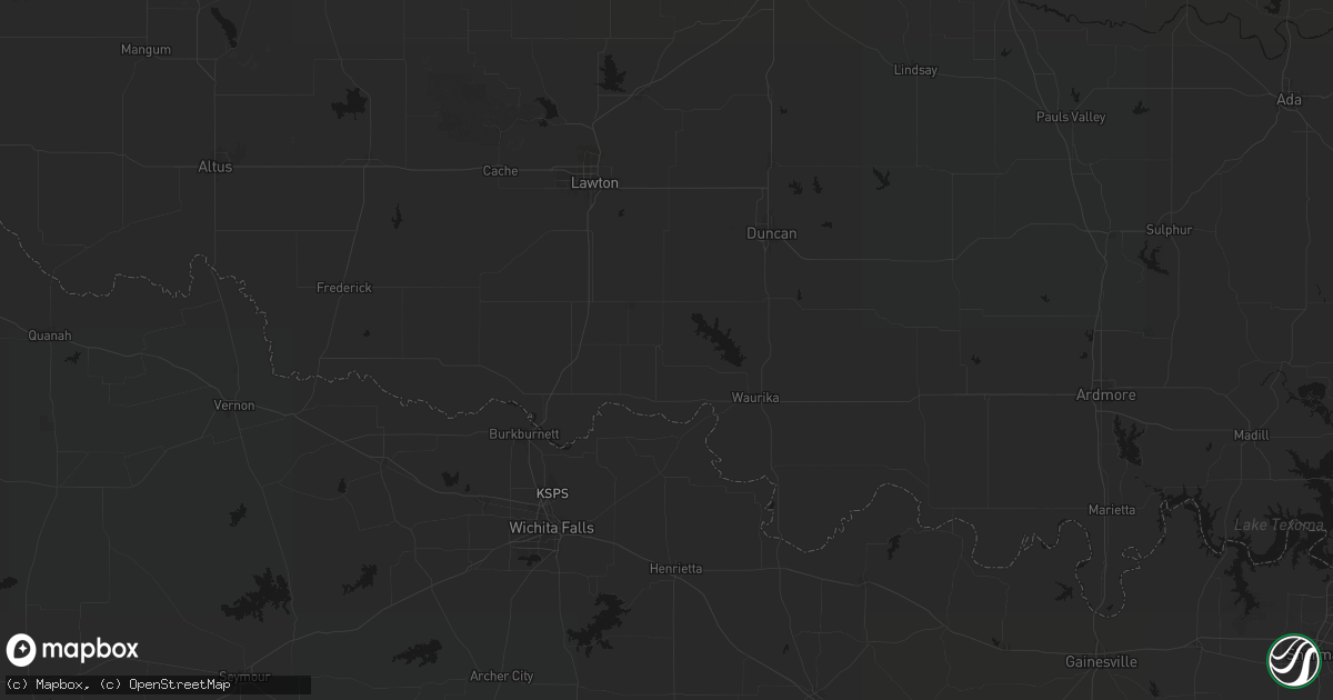 Hail map in Temple, OK on June 12, 2026