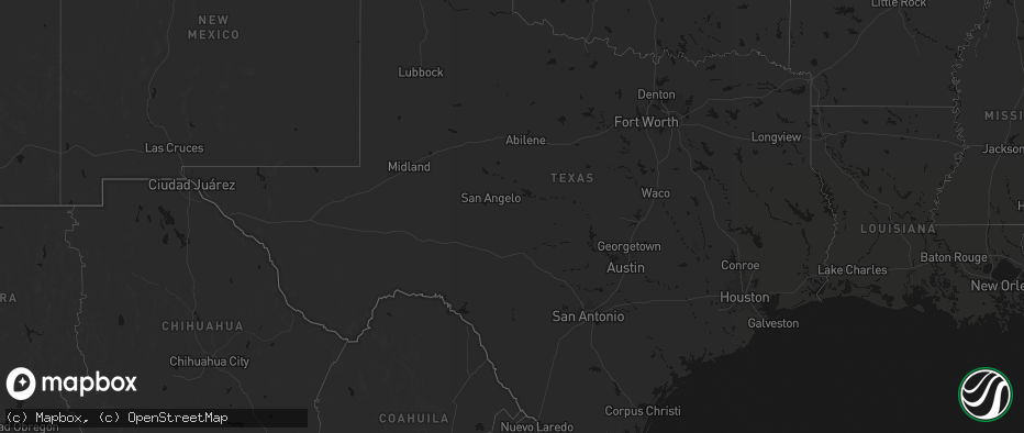 Hail map in Texas on June 12, 2026