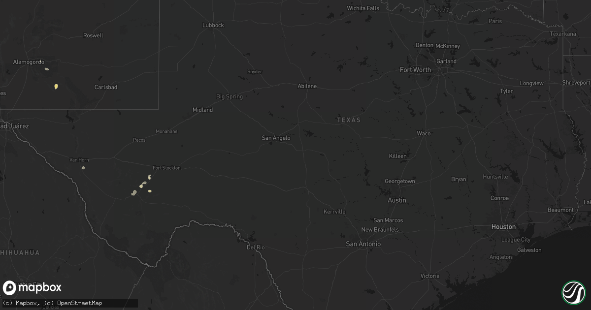 Hail map in Texas on June 12, 2026