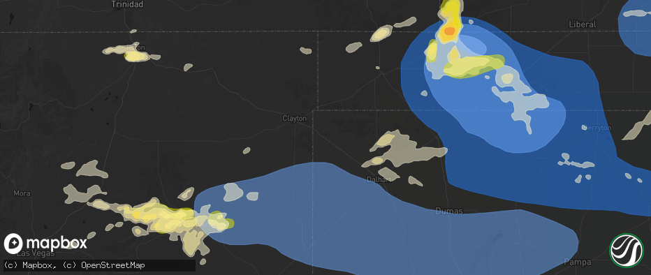 Hail map in Texline, TX on June 12, 2026