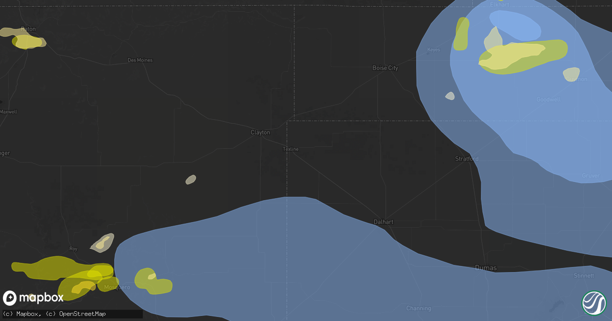 Hail map in Texline, TX on June 12, 2026