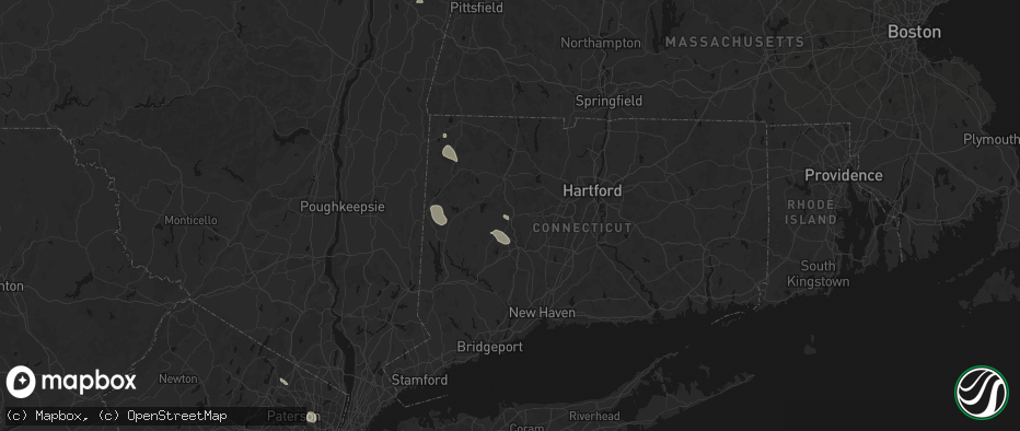 Hail map in Thomaston, CT on June 12, 2026