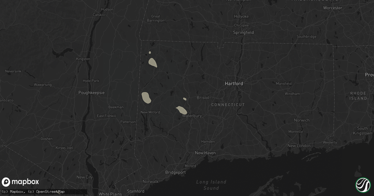 Hail map in Thomaston, CT on June 12, 2026